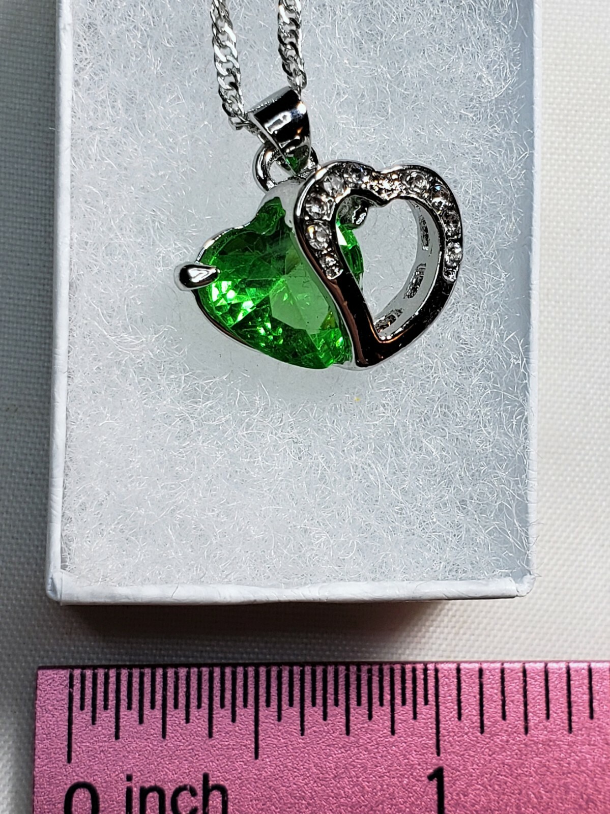 Valentine’s Day / Birthday Gift Necklace Green Heart Shaped