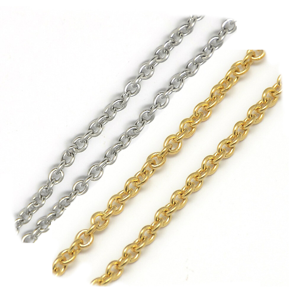 Trendy Unisex Stainless Steel Chain Necklace Lobster Clasp Gold 20.47″ P115