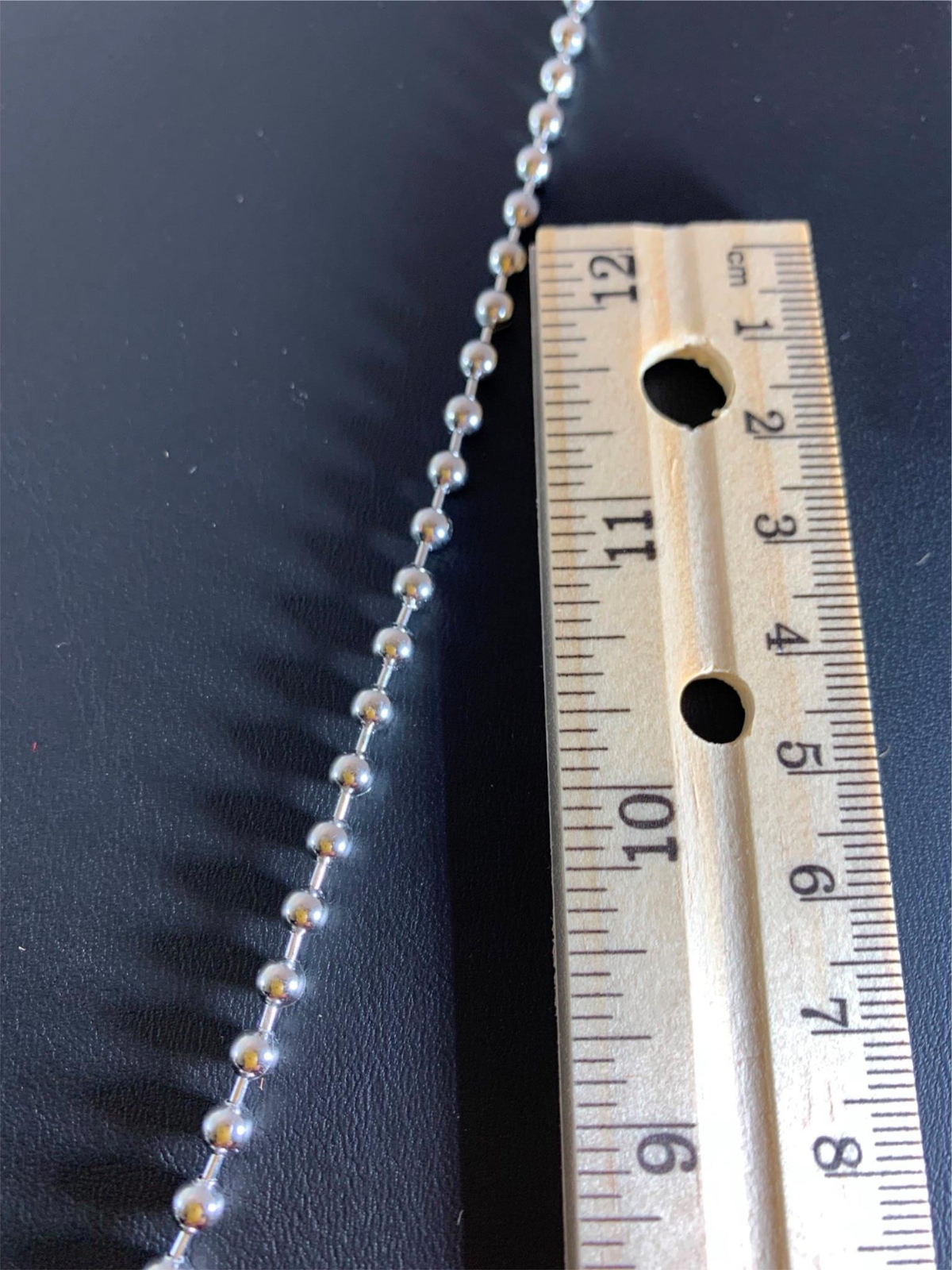 16-42 INCH 4.mm STAINLESS STEEL SILVER BALL CHAIN WITH A MILITARY CLASP