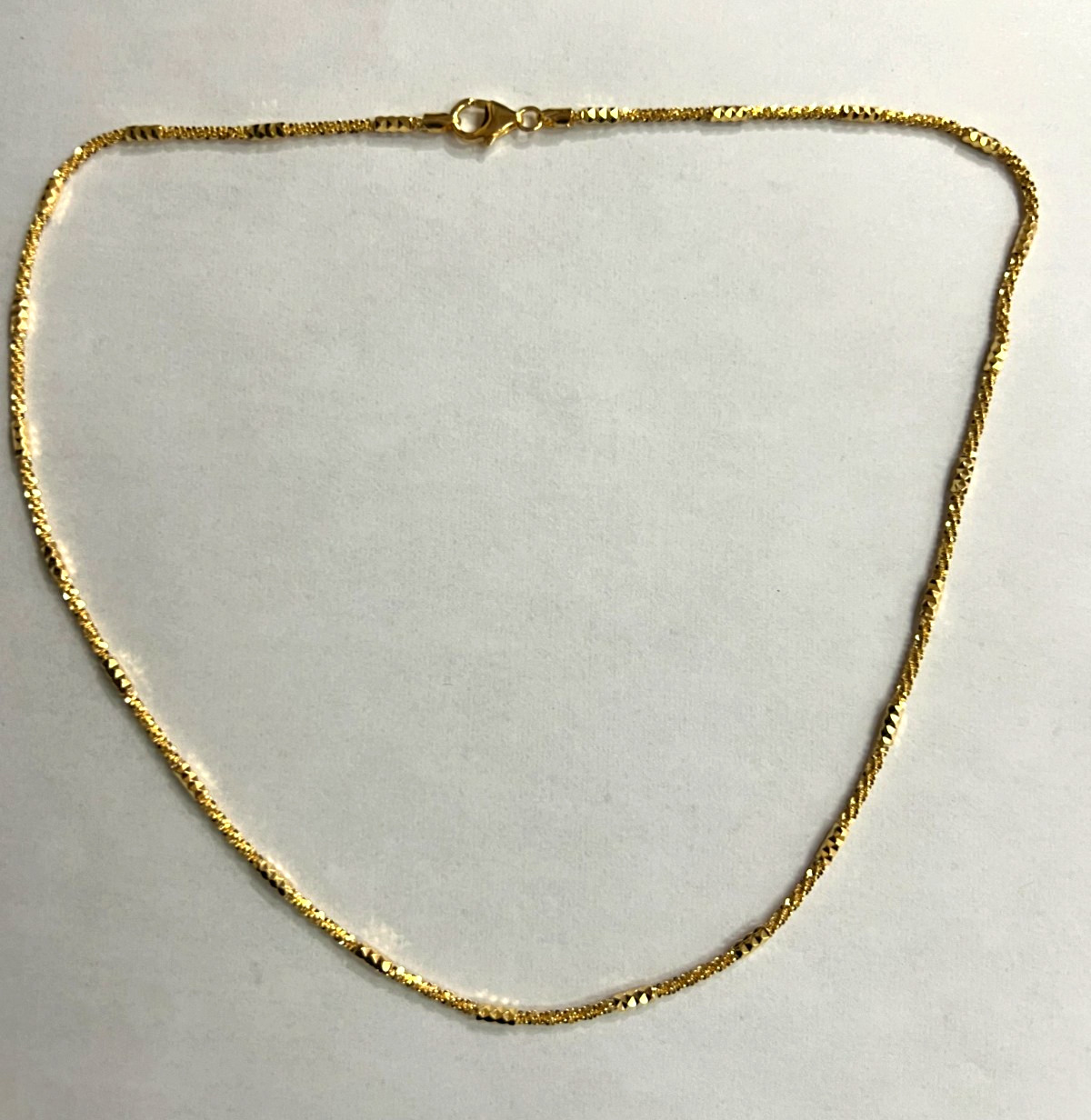 MILOR ITALY YELLOW TONED BRONZE MARGARITA 2MM CHAIN NECKLACE 20″