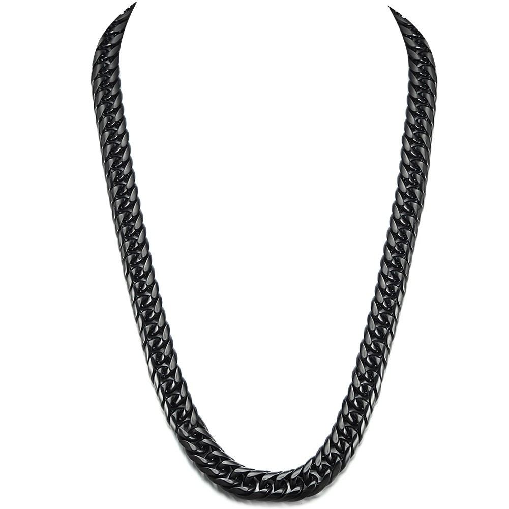 9/13/16/19mm Heavy Stainless Steel Curb Cuban Chain Men’s Women’s Necklace 7-40″