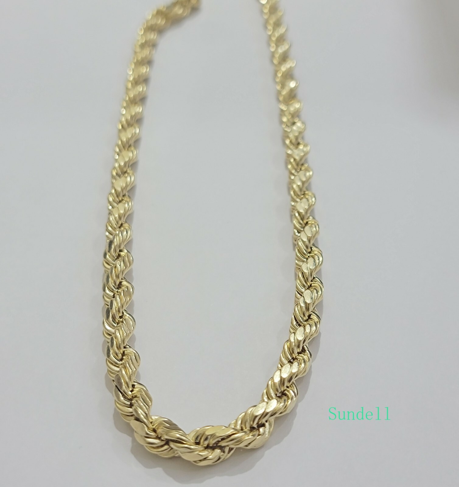 10k Yellow Gold Rope Chain Necklace 18″-30″ Men Women 4mm-10mm Real Gold Hollow