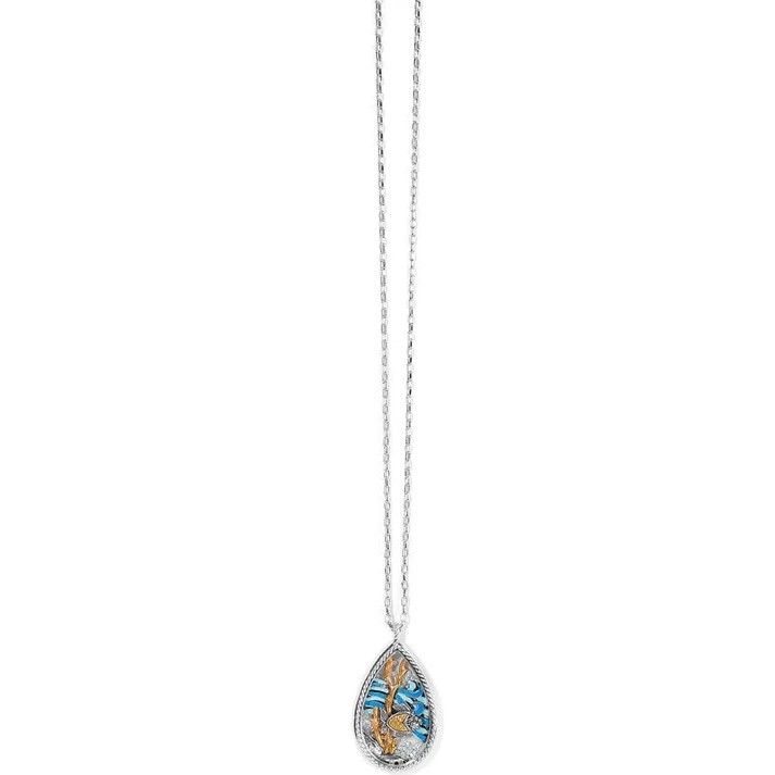 NWTaag Brighton SEA CURRENT SHAKER Fish Coral Waves Crystal Necklace MSRP $158