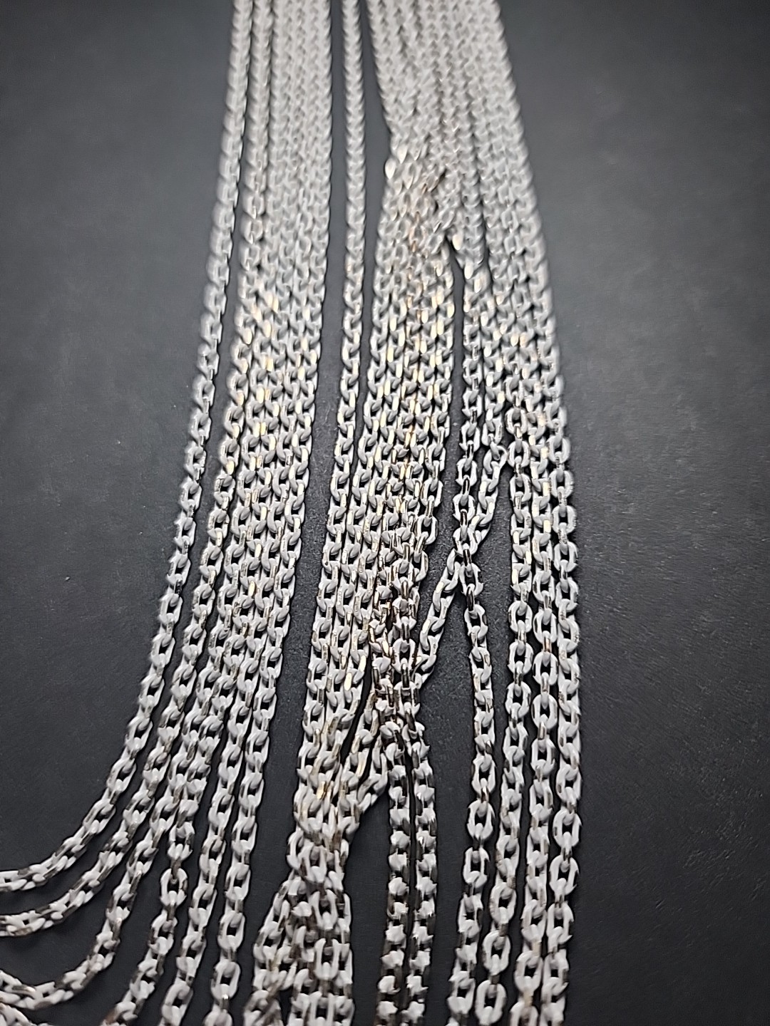 White And Gold Tone Multi Chain Fashion Necklace
