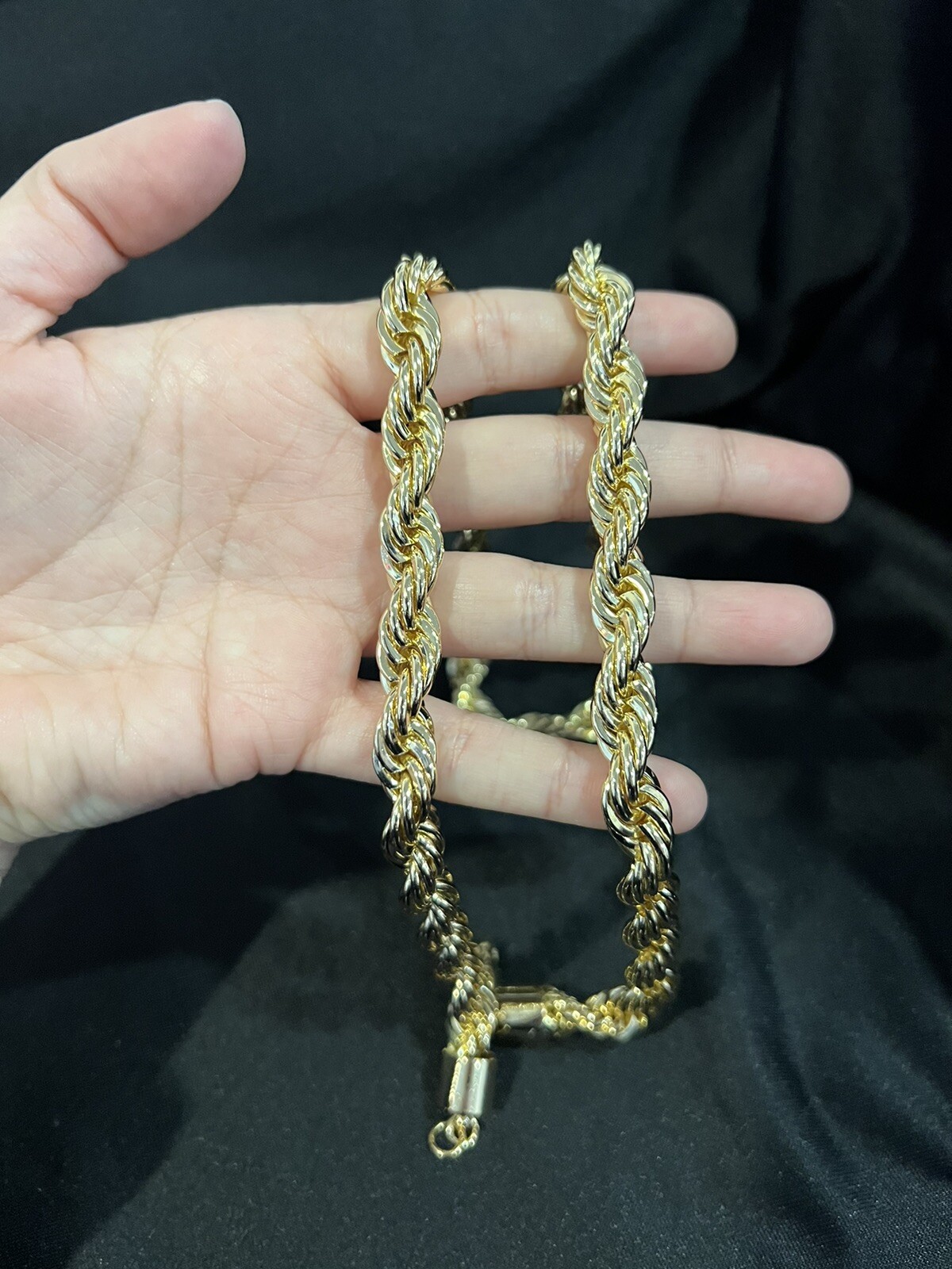 Gold PLATED Mens Male Womens Big Thick Twisted Rope Chain Necklace LONG 28″