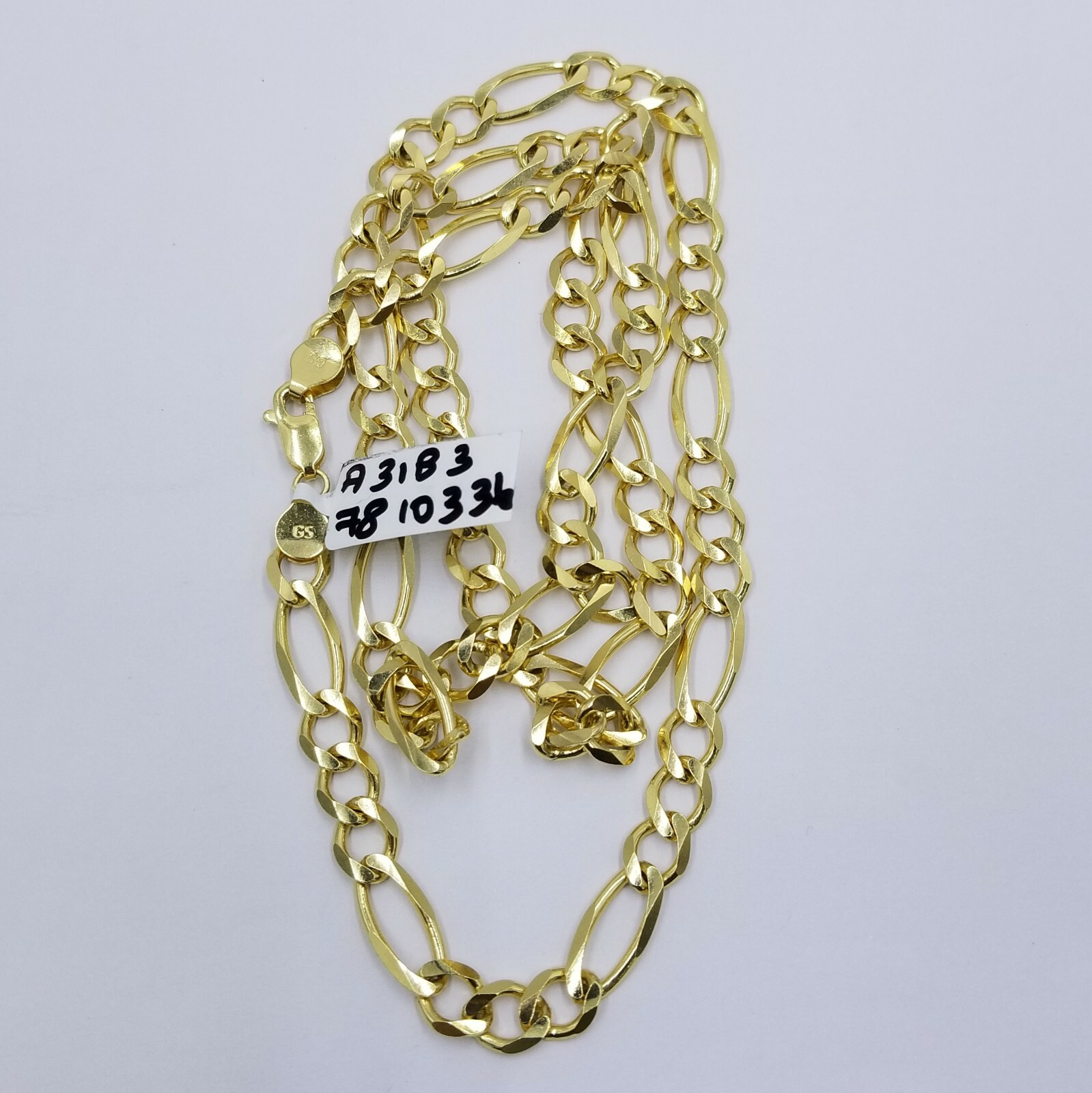 Solid 10k Yellow Gold Figaro Link Chain 7mm 22″ Heavy Necklace Men Women REAL