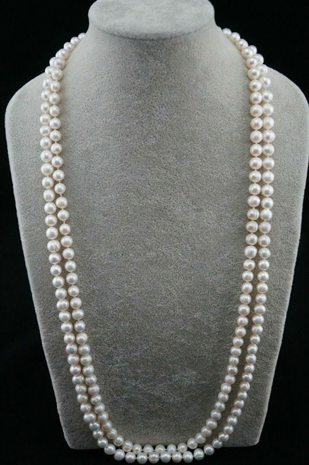 Natural 6-7mm White Freshwater Cultured Round Pearl Long Necklace 18-100″ AAA+