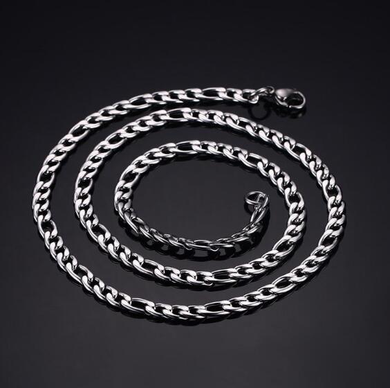 6pcs Lot 4mm 18-32” in bulk Figaro Link Chain Stainless Steel Necklace Chain