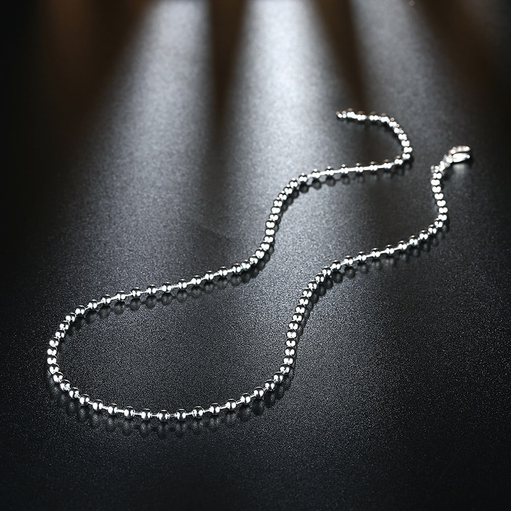 16″-30″ Mens Womens 925 Sterling Silver 3mm Thick Ball Bead Chain Necklace #N266