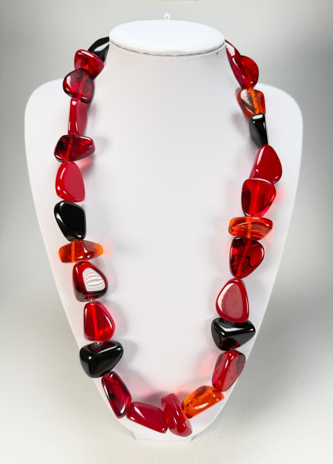 Jackie Brazil “Diamonds” Passion Mix Flintstone Bone 80cm Necklace ( N0080 )