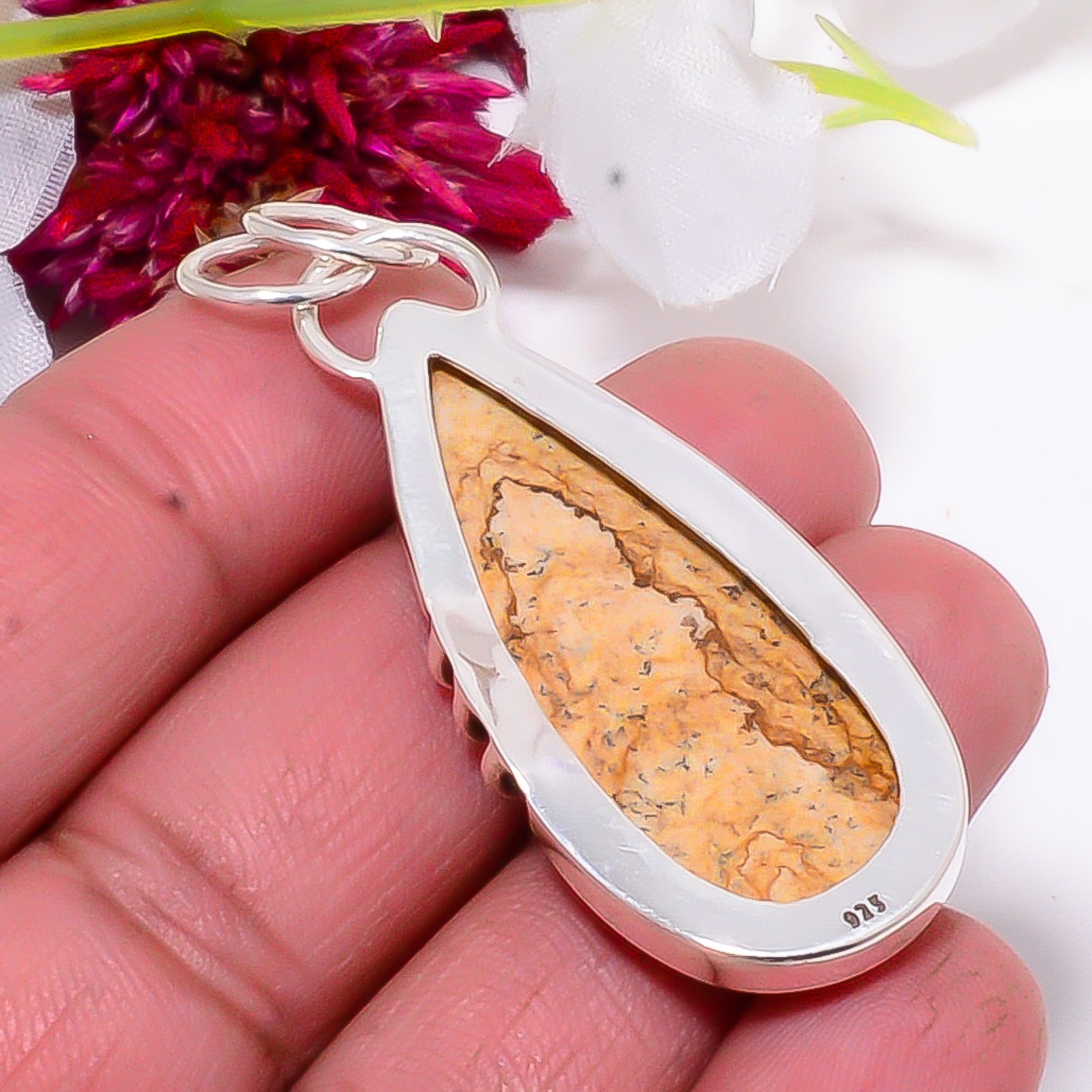 Picture Jasper – Oregon Designer Handmade 925 Sterling Silver Pendant 1.95″ Sku7