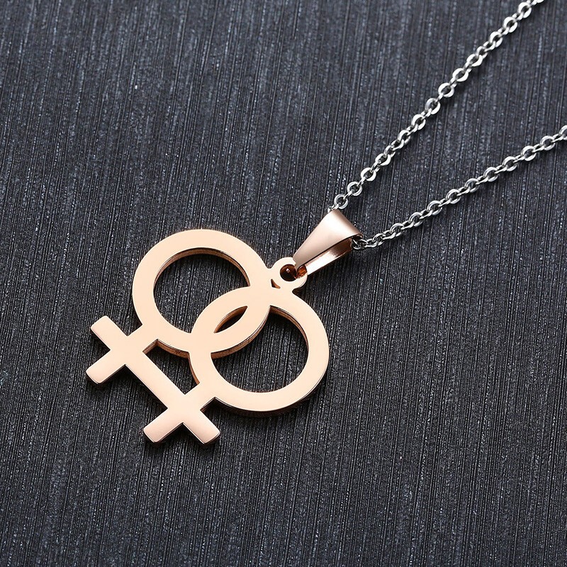 Gay & Lesbian Pride Symbol Pendant Women Men Necklace Couple Lover Fashion Gift