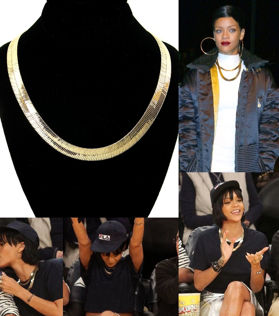 Hip Hop 14K Stamped Herringbone Gold PT 4mm to 14mm, 20″ 24″ 30″ Chain Necklace