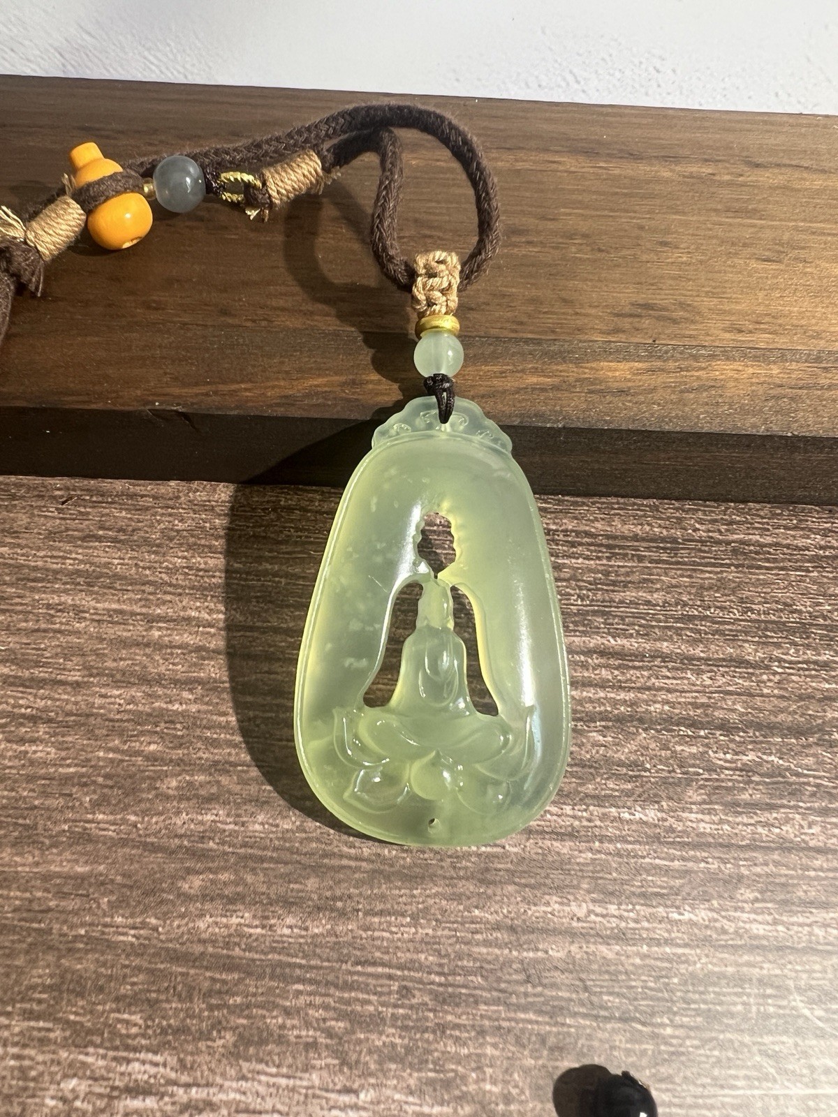 Natural sleeve jade no-phase Buddha hand-woven necklace