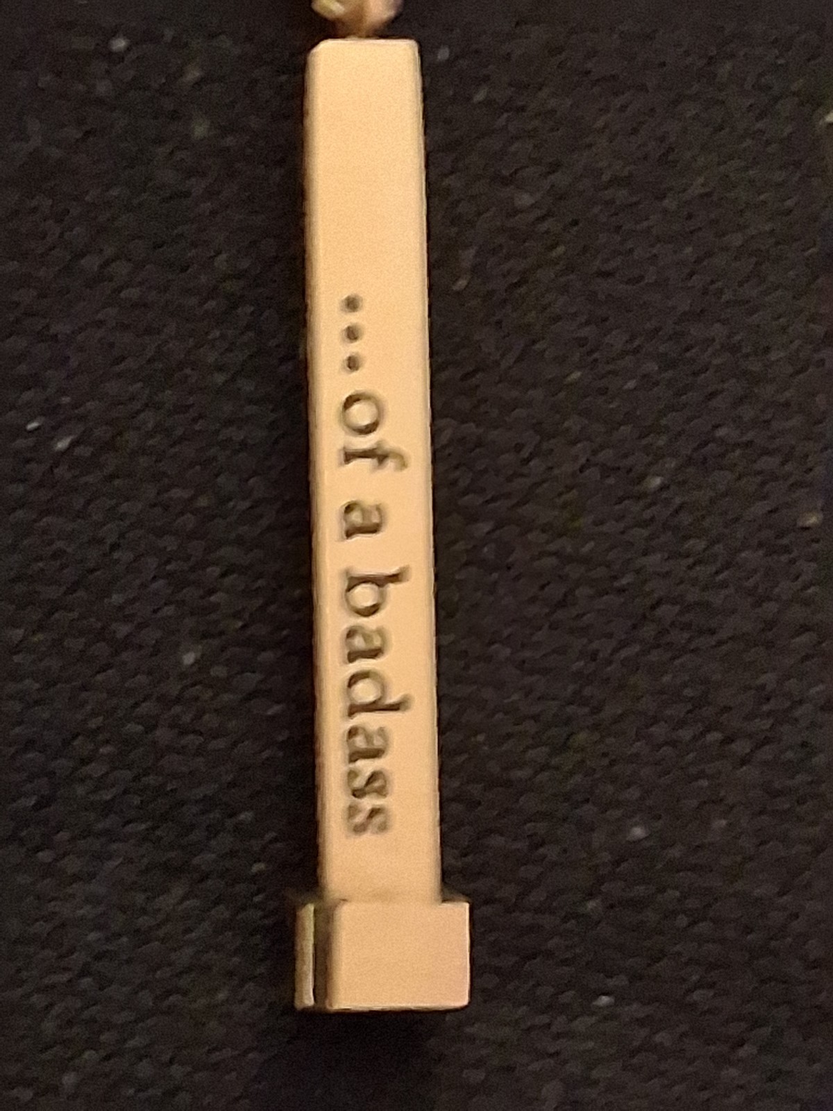 Gold Tone Engraved Bar Pendant Necklace “Be Kind…of a Badass” Cable Chain