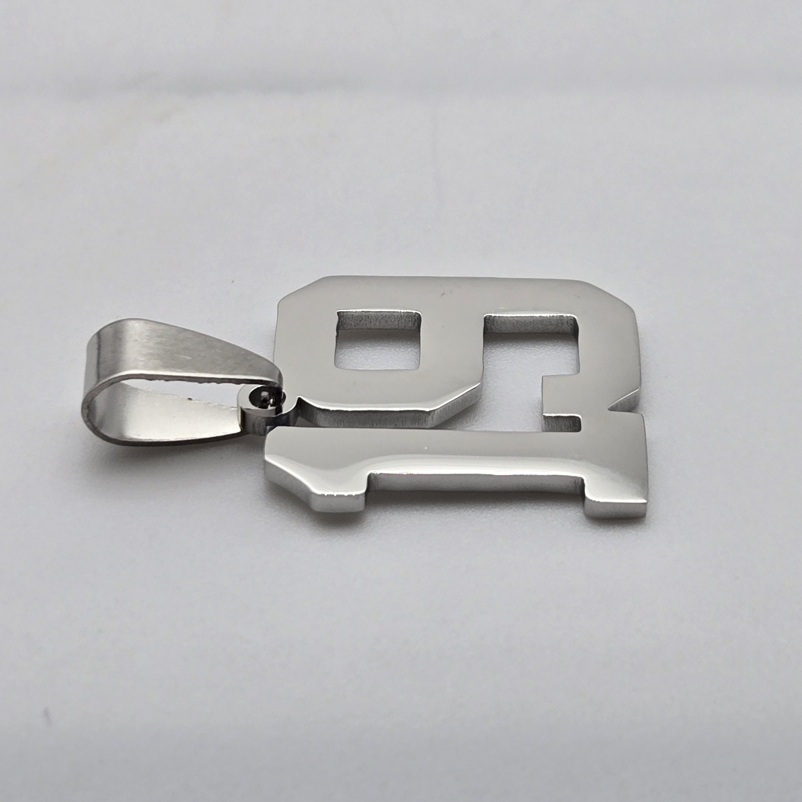 #19 BASEBALL FOOTBALL NUMBER Pendant Charm / 18″-24″ STAINLESS CHAIN NECKLACE