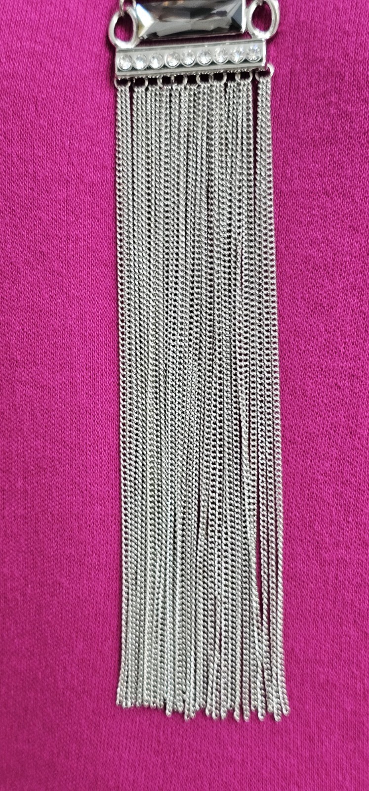 SIGNITURE SERIES long metal chain necklace silver tone 7.05 oz, 22″ Excellent co
