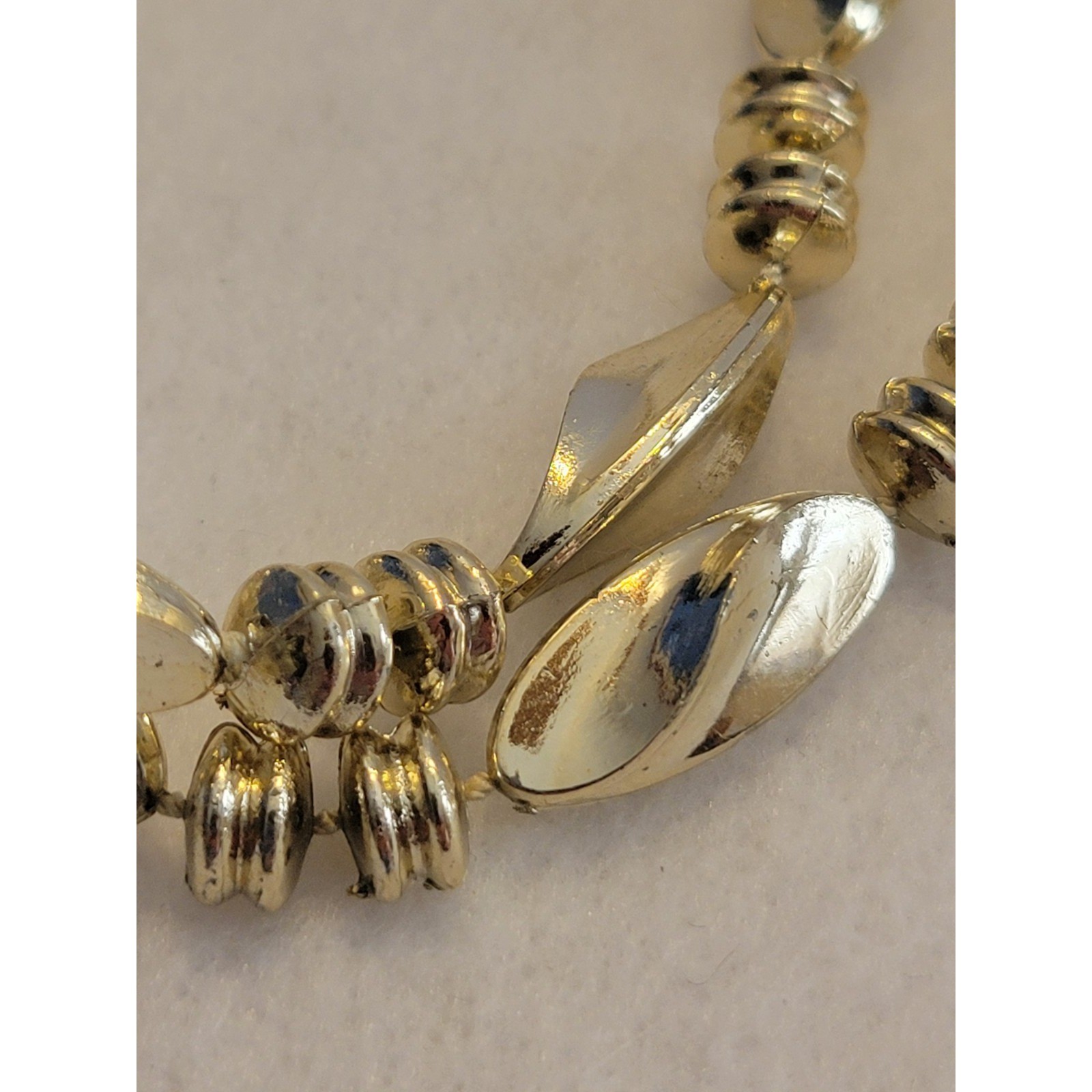 Necklace Lot of 4 Vtg Retro Faux Pearl Beaded Gold Black White Beads Minimalist
