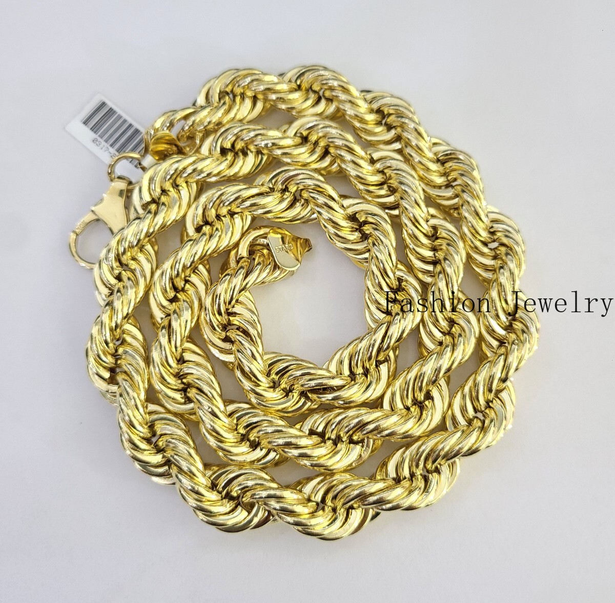 Mens 10k Yellow Gold Necklace Rope Chain 12mm Thick 24 Inch / Real 10kt Gold