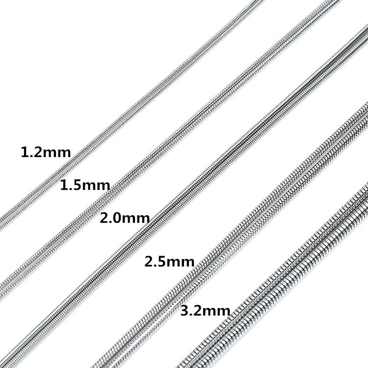 Stainless Steel 50 cm (19.69 in) Round 1.5mm Snake Chain with lobster clasp