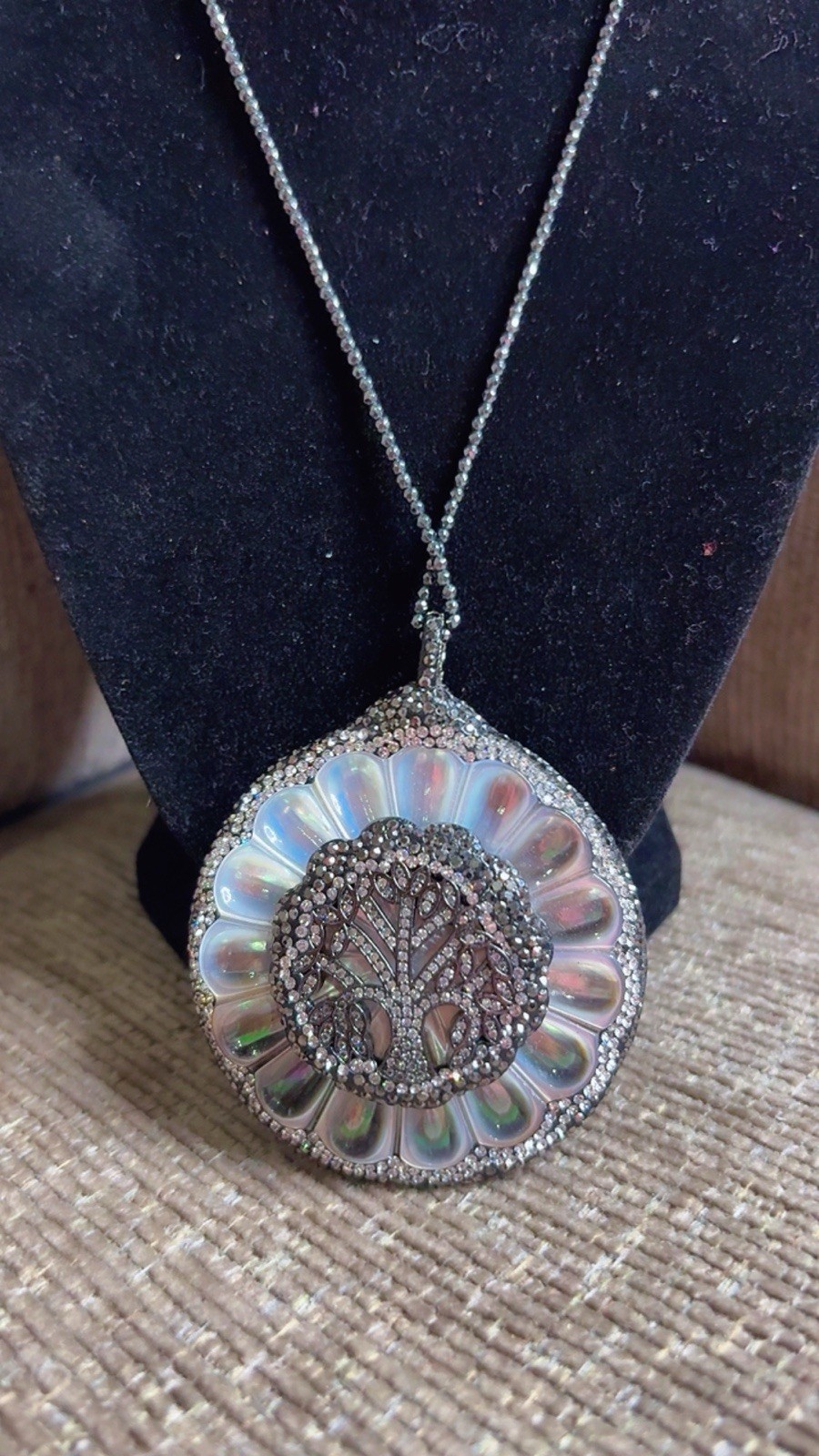 🌳 of Life Clear Crystal Pavé Rhinestone Round Pendant Ball/Bead Necklace Turkey