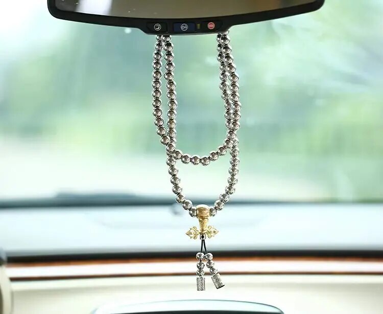 Stainless Steel Buddha Beads Necklace & Destiny Nepal Prayer Hand Bracelet Combo