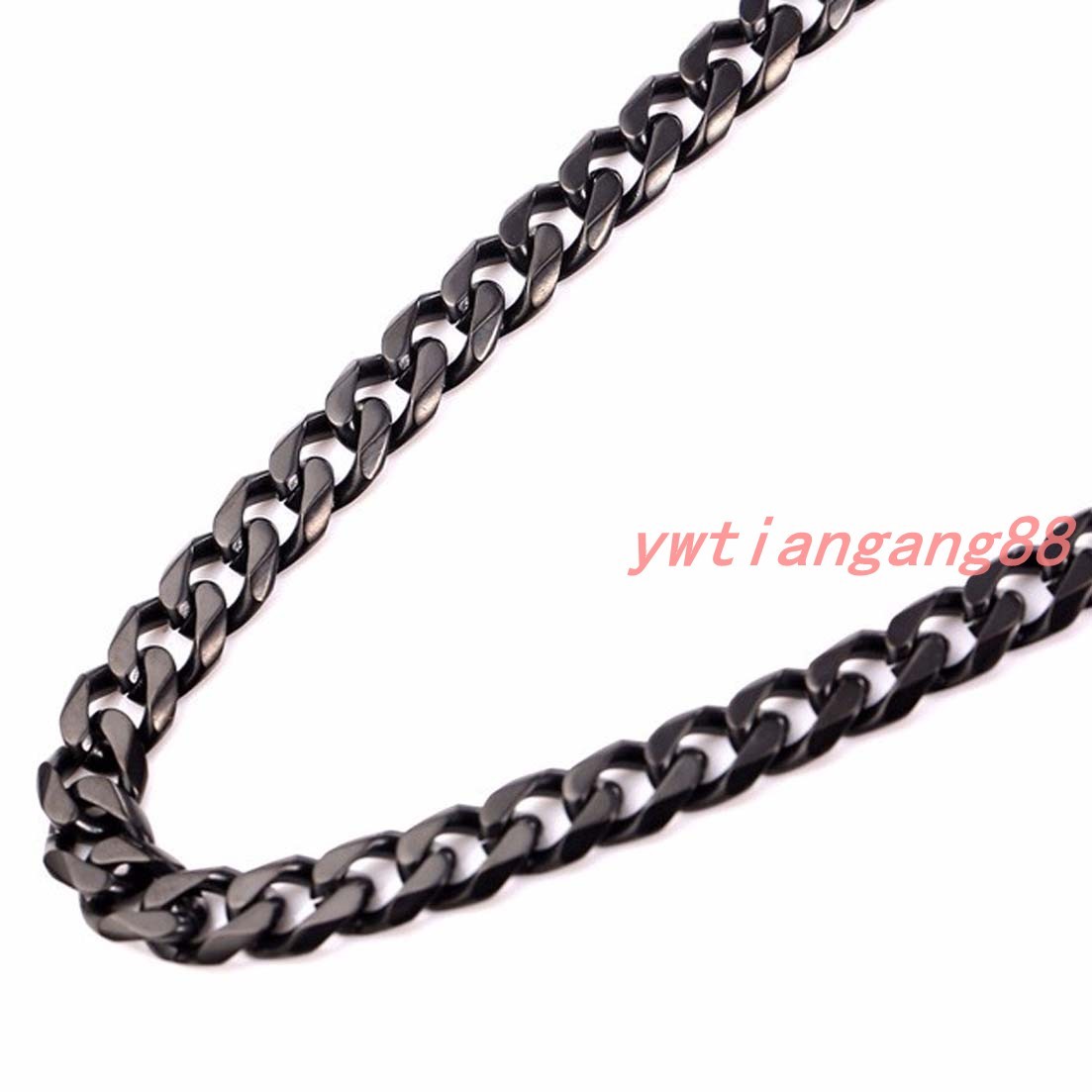 8/10/12/15/17/19mm Men Black Curb Cuban Chain Stainless Steel Necklace 7″~40”