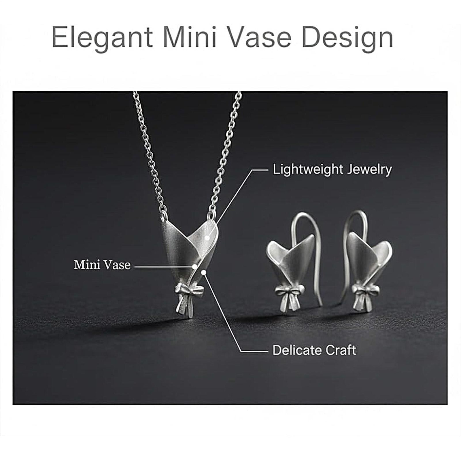 Vase Necklace Fashion Neck Jewelry DIY Flower Vase Earrings For Women Unusual