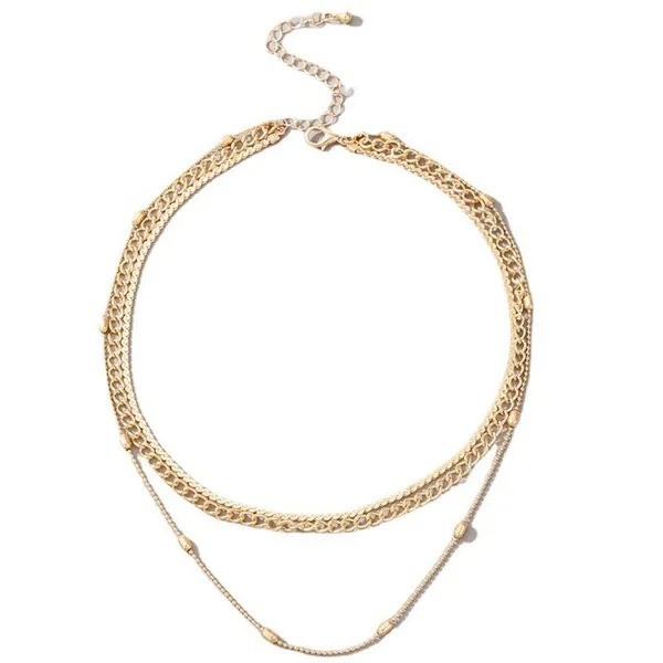 Dainty Layered Necklaces for Women Snake Chain Curb Link Paperclip Chain