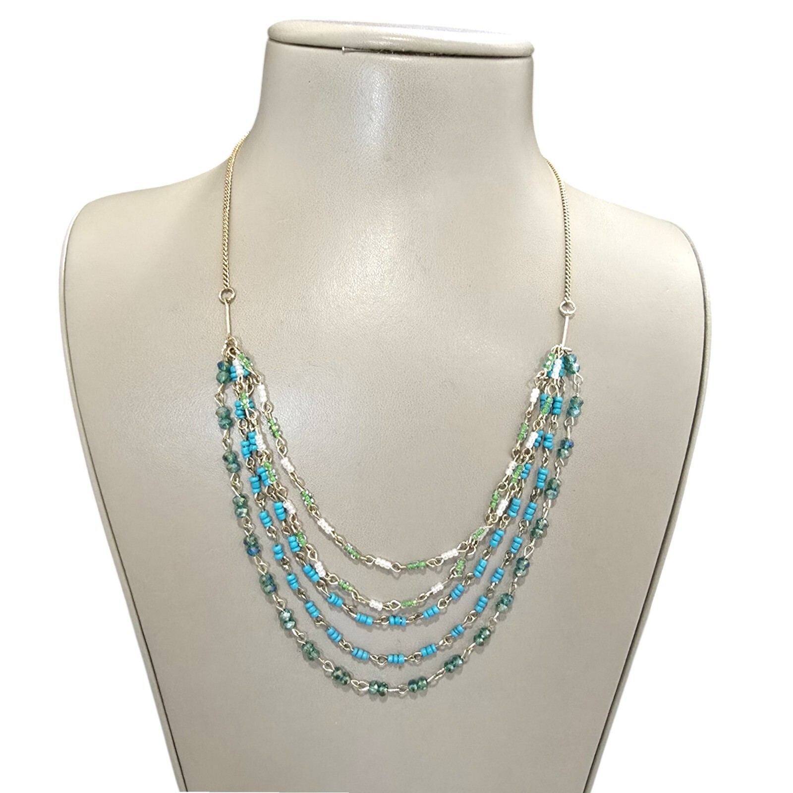 Apt. 9 Women’s Gold Plated Blue Multi Layered Necklace NWT