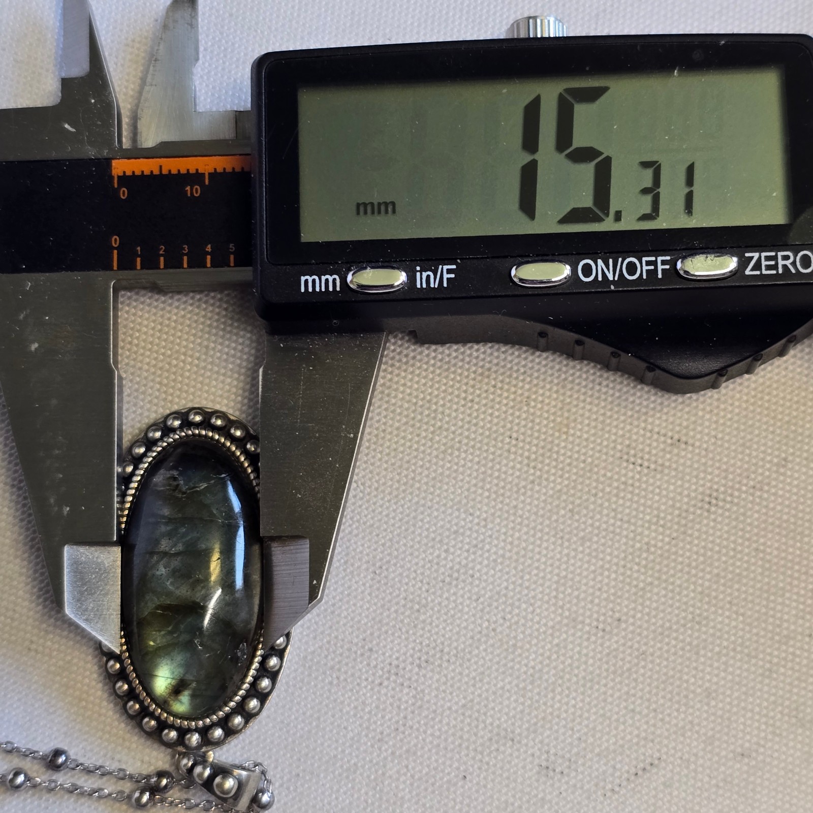 Sterling Silver Necklace 17.11g Fine Jewelry 20″ Labradorite Look *READ*