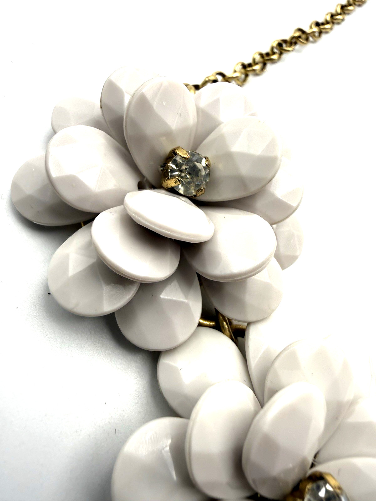 J. Crew 18″ Cream Cluster Flower Statement Necklace
