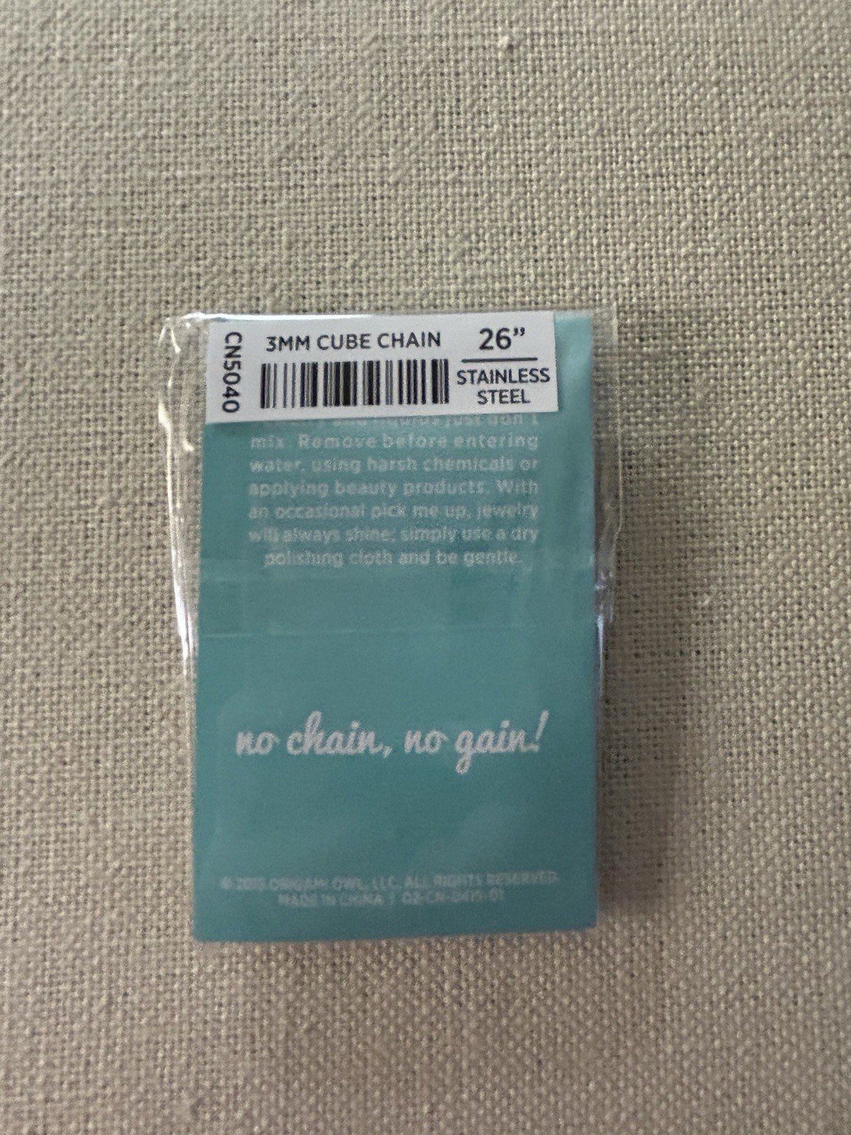 Authentic Origami Owl “HTF” Silver 26″ 3MM Cube Chain “New in Package”