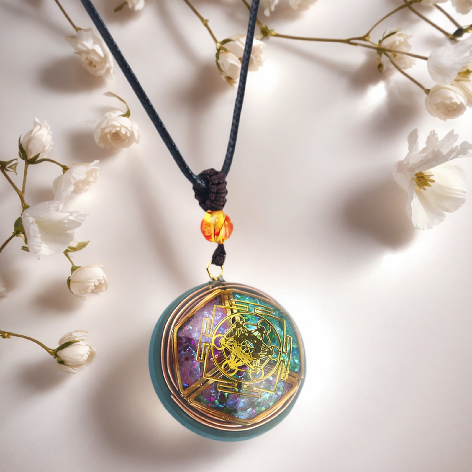 Magical Energy Amulet Necklace Spiritual Protection Crystal Pendant Necklace