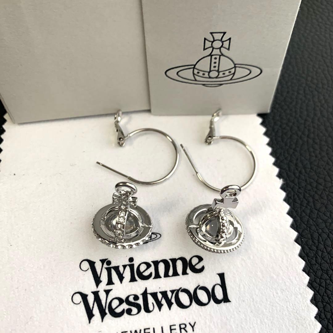 Vivienne Westwood Earrings Pierced Globe Orb Silver NO BOX [EJ373