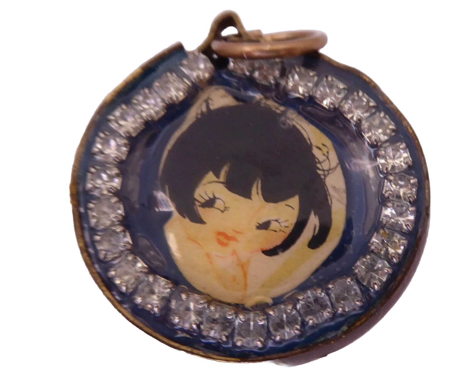 Pendant Anime Steampunk Pop Art Mixed Media One Of A Kind Handmade Upcycled
