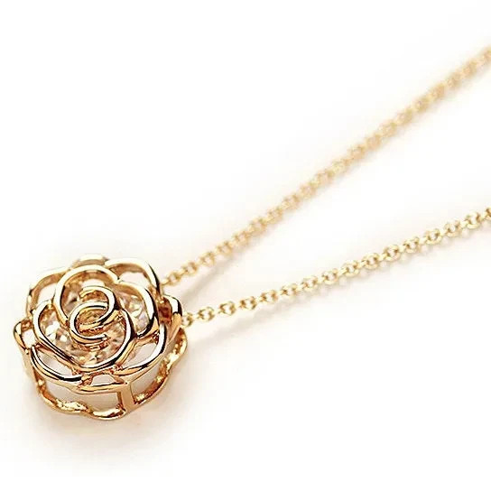 Rose Is A Rose Pendant And Chain 18kt Rose With 2ct CZ Bonus Free Earrings In Wh
