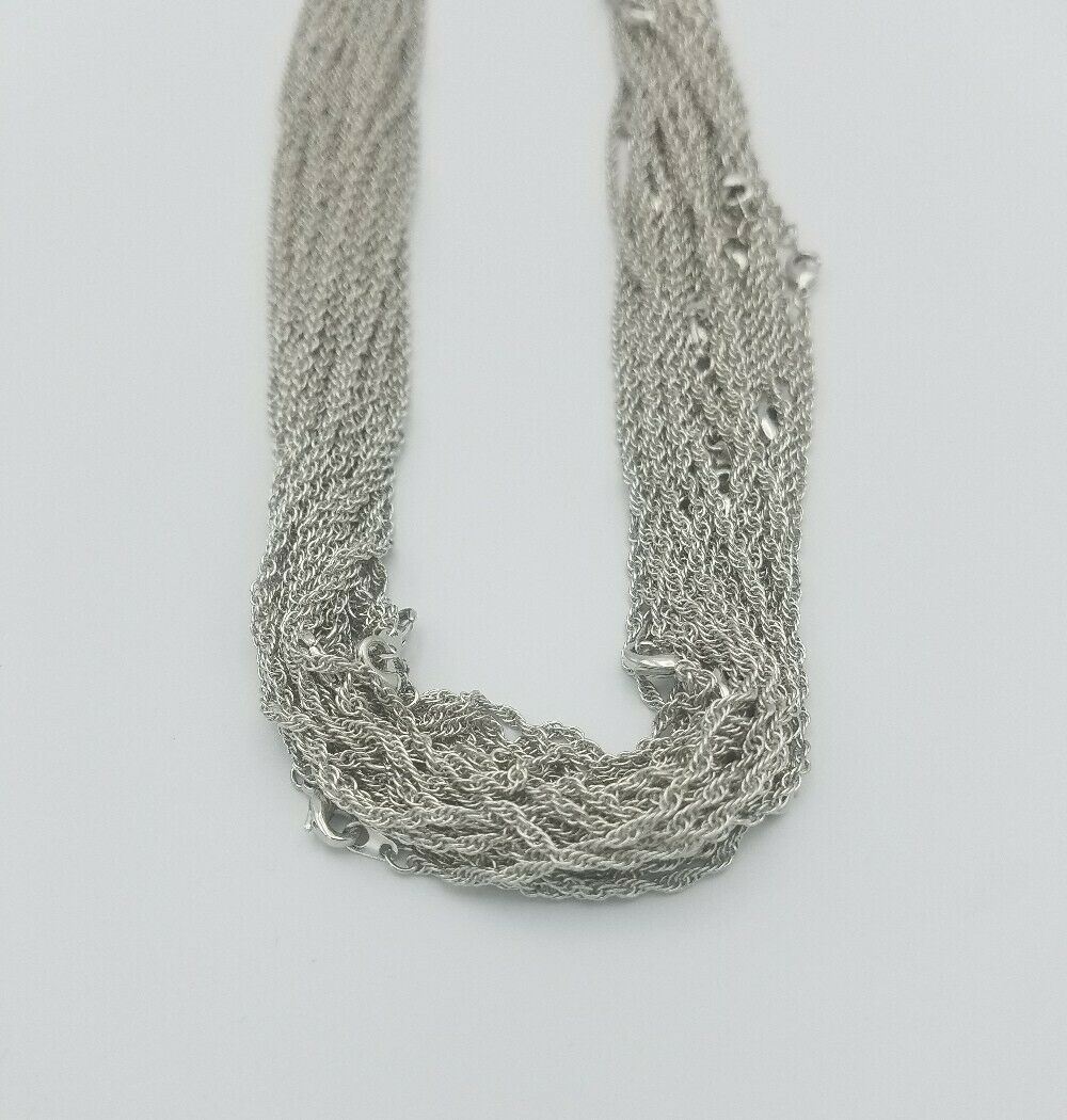 WHOLESALE LOT OF 5 PIECES OF 14 KT WHITE GOLD PLATED 24″ ROPE NECKLACES