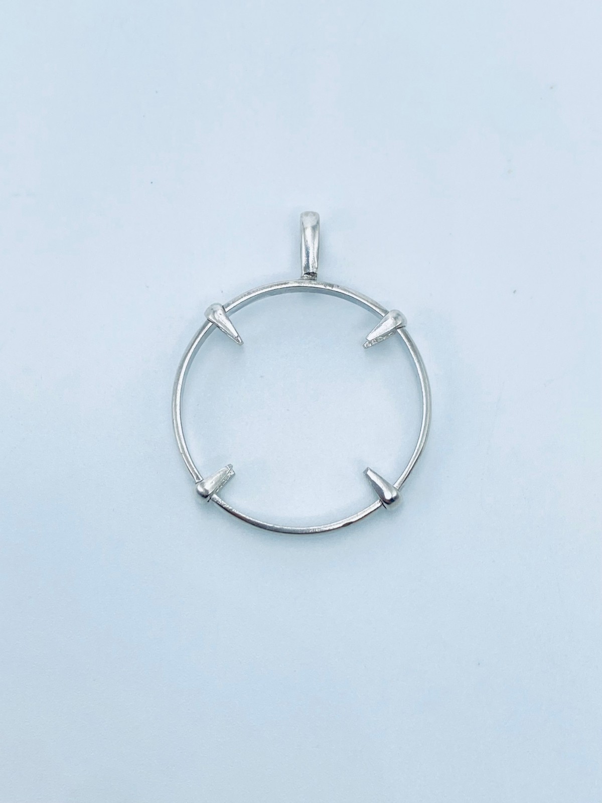 925 Solid Sterling Silver Round Pendant Blank Bezel Holder Coin Handmade