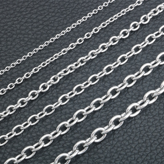 5pcs 1.6/2/2.4/3mm Stainless Steel “O” Rolo Link Chain Women Men Necklace Chains
