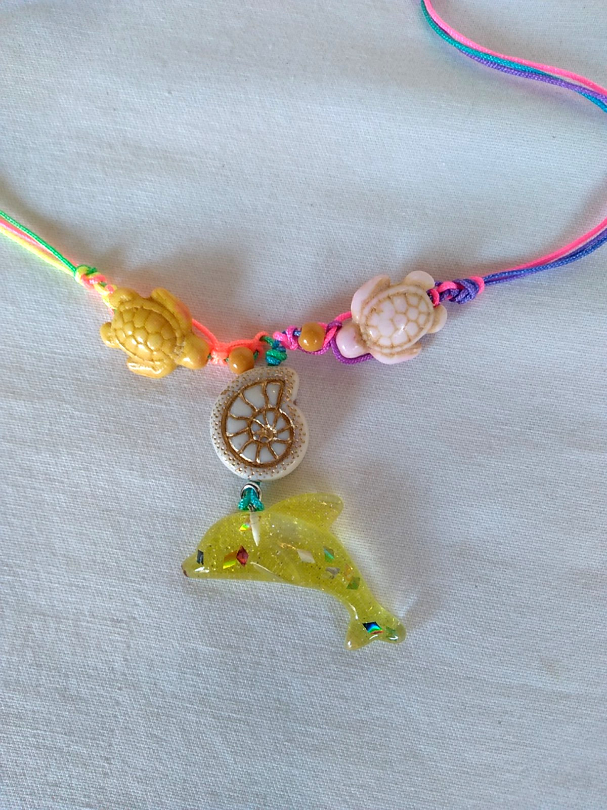 Boho Dolphin Nautilus Pendant Necklace 24″ Adj Women Jewelry USA Seller Gift