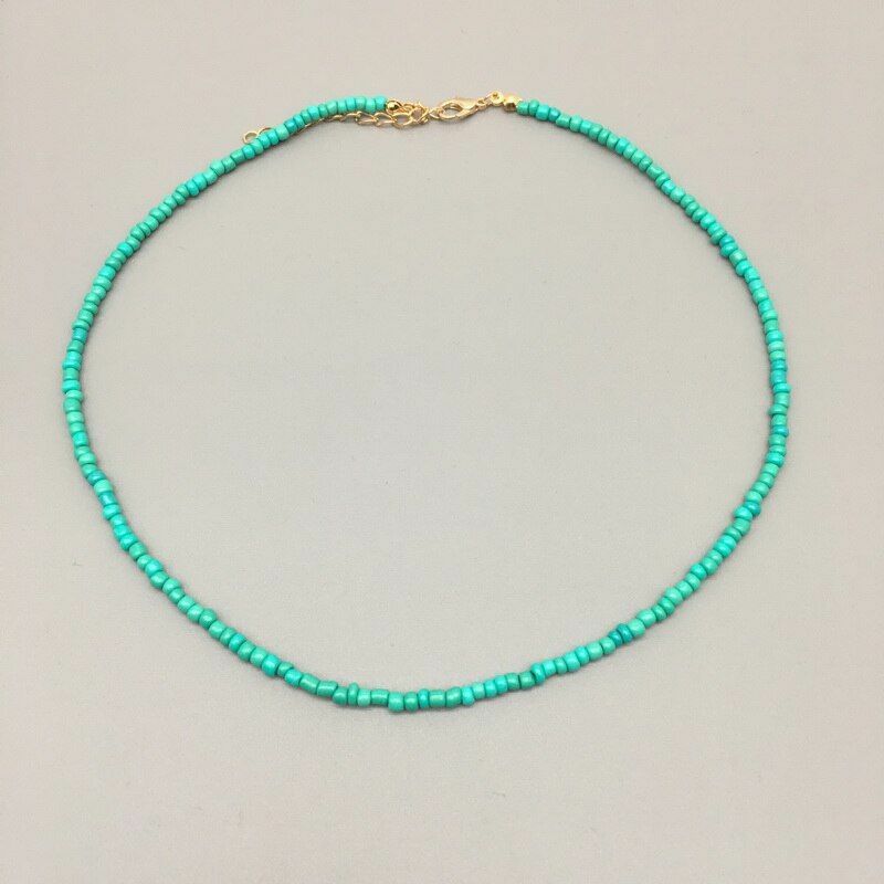 Women Necklace Seed Beads Strand String Beaded Short Jewelry 16 Inches Chokers