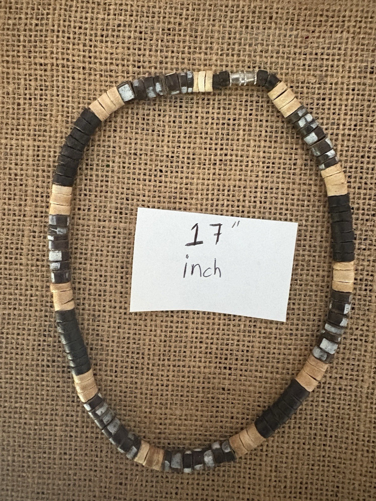 Earthy Tones Coconut Necklace – Boho Surfer Accessory – Handmade Beaded Jewelry