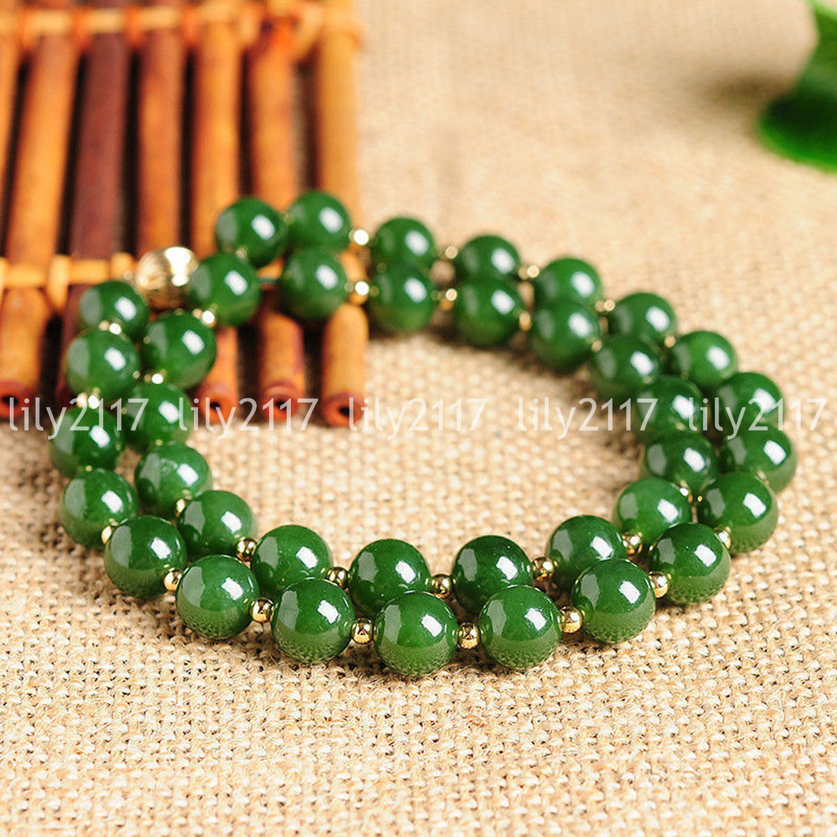 Beautiful Natural 8mm Green Jade Round Gemstone Beads Necklaces 16-36inches AAA