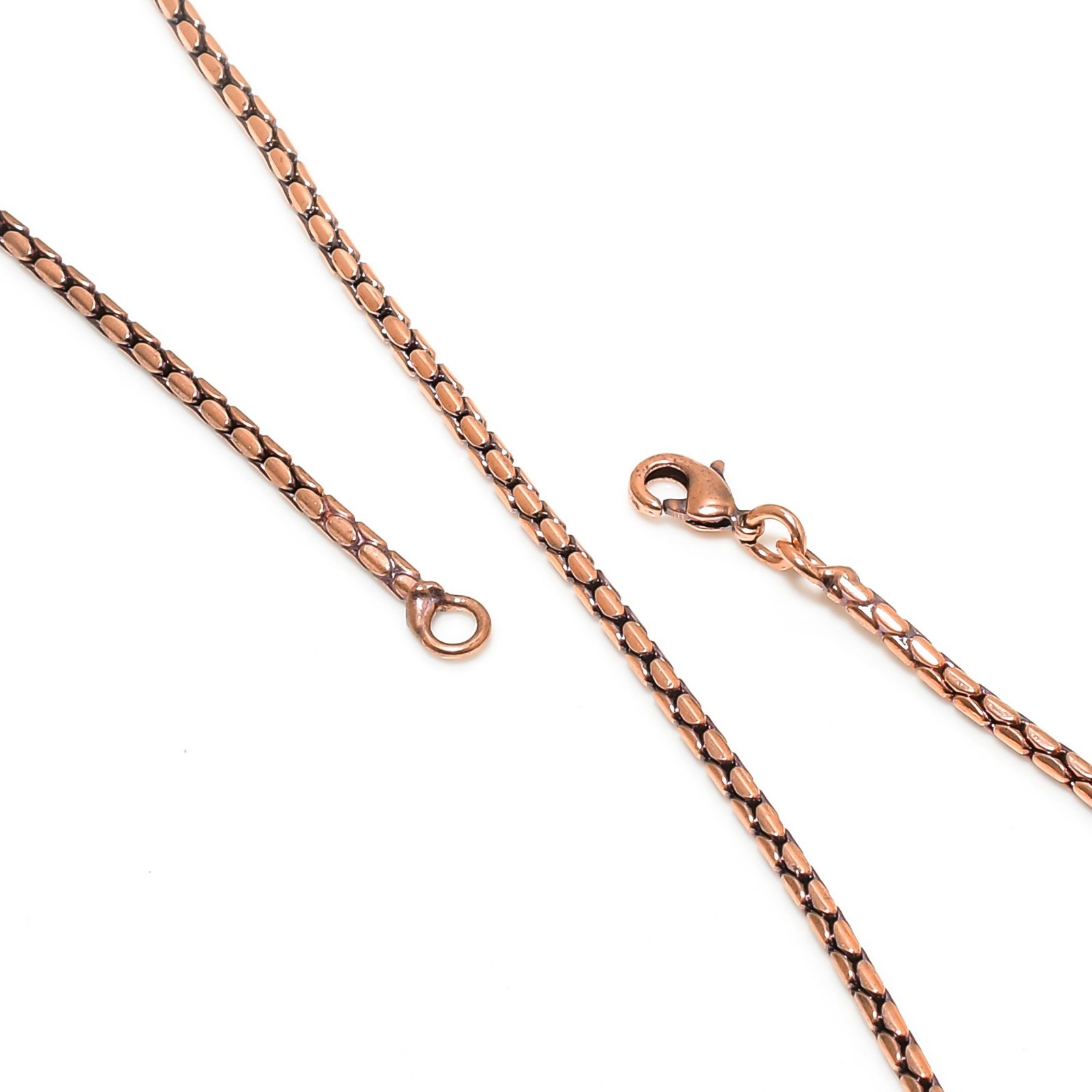 Cz Copper Chain Necklace With Lobster Clasp Handcrafted Wheat Chain For Necklace