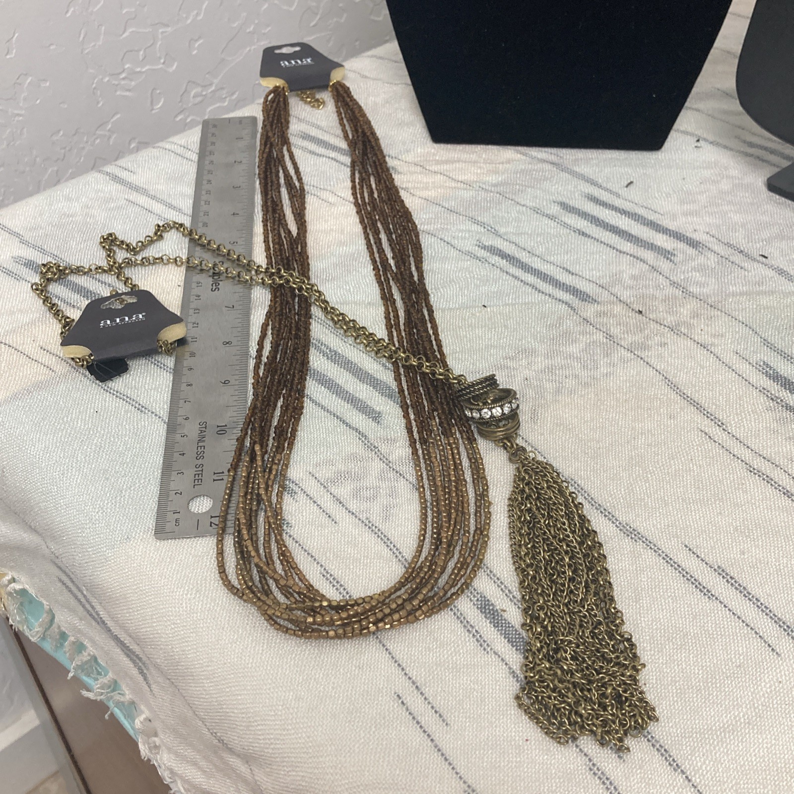 2 A.N.A Necklaces Bronze And Brown Tones