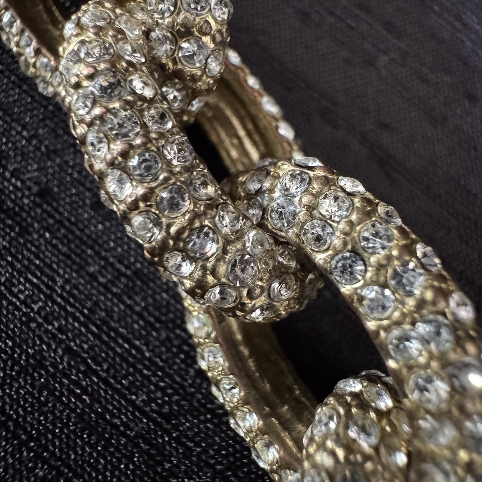 J Crew Pave Chain Necklace in Gold Crystal Rhinestones Pavé Chunky Glam 16-18”