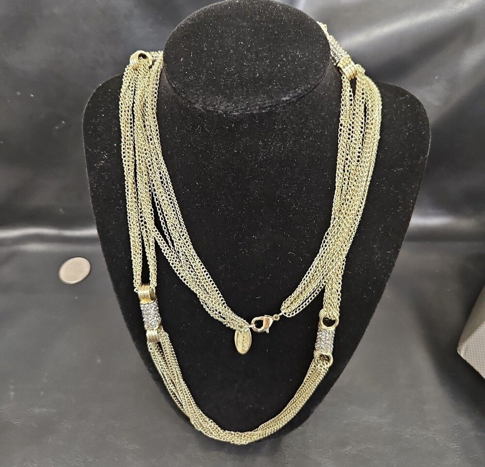 Nicole Miller Gold-Tone Layered Chain Necklace with Pave Accents