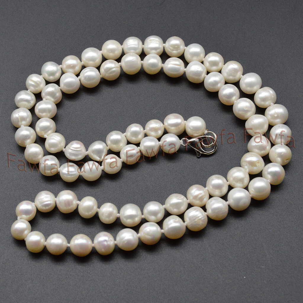 Natural Genuine 7-9mm White Akoya Freshwater Cultured Pearl Long Necklace 16-48″