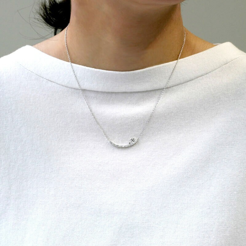 Peanuts Snoopy HAPPY Necklace Silver 925 SV925 40cm 16″ in Box Authentic New